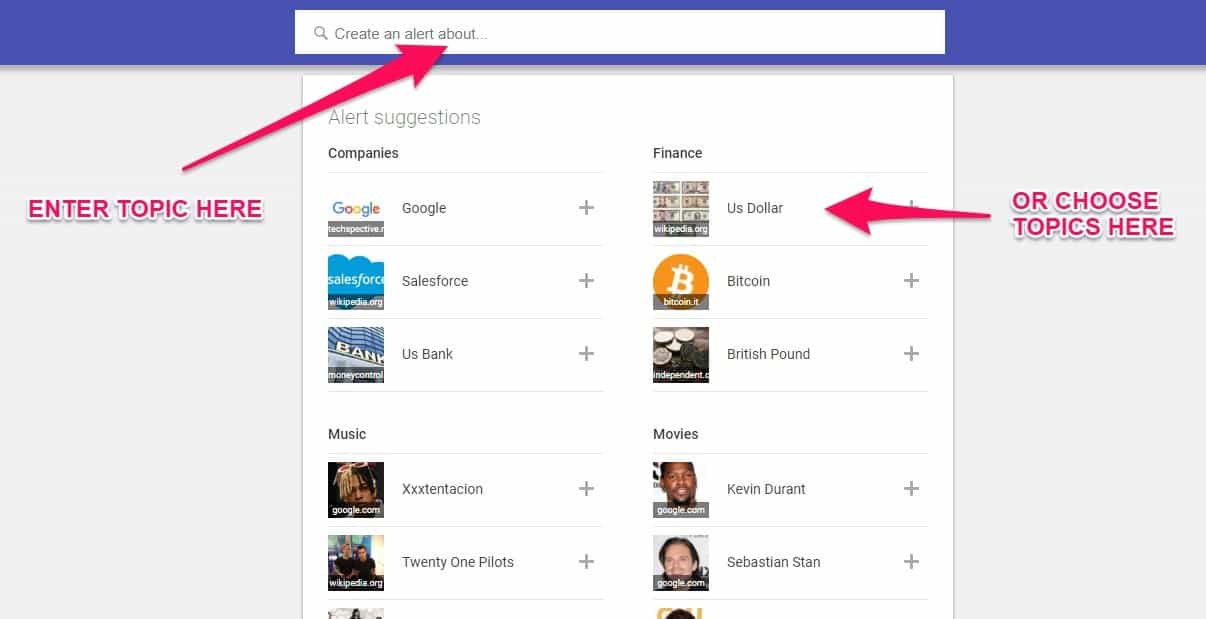Google alerts
