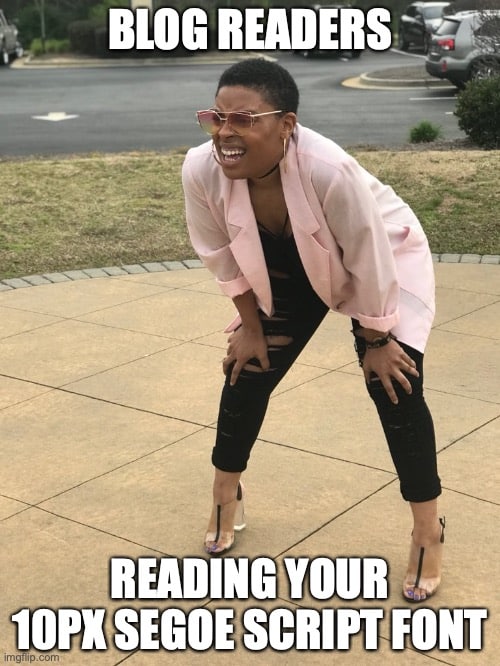 Using Hard-to-Read Fonts
