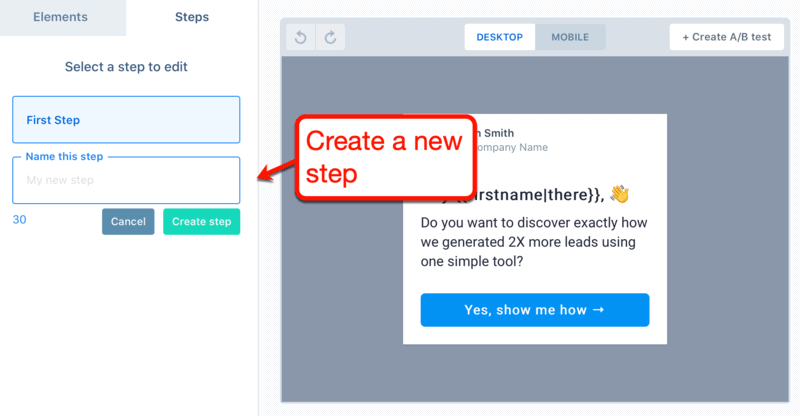 Creating a New Step