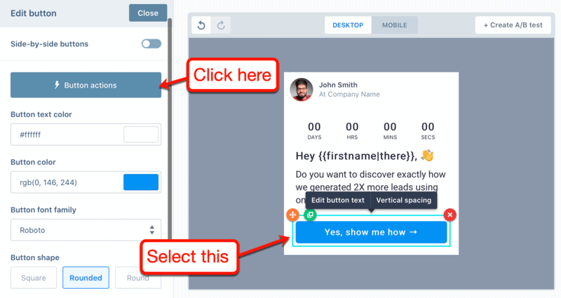Button Actions