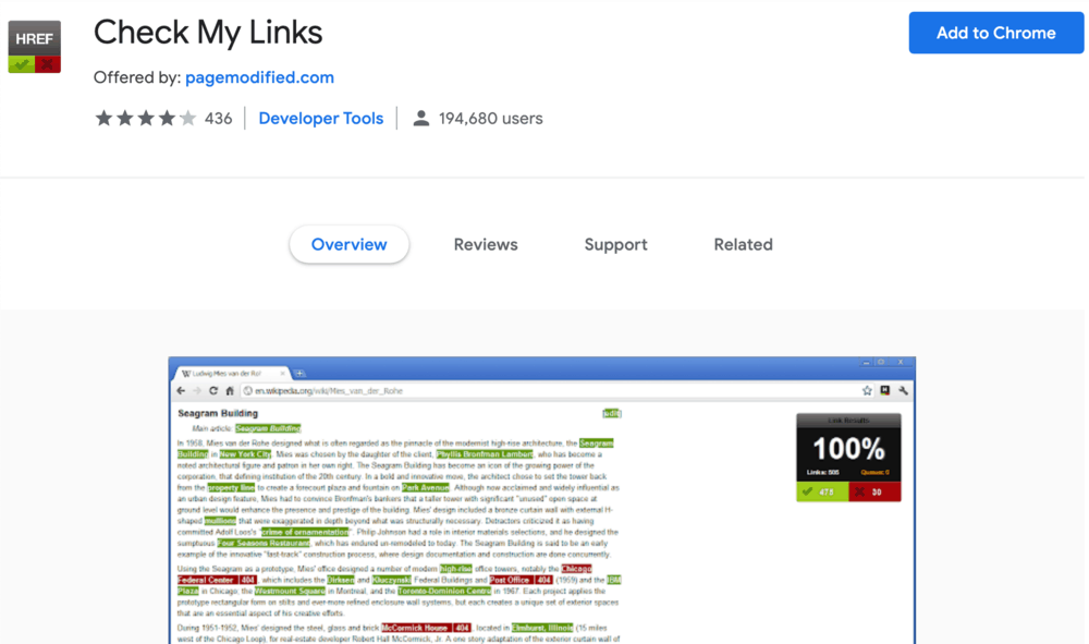 Check My Links Chrome Extension