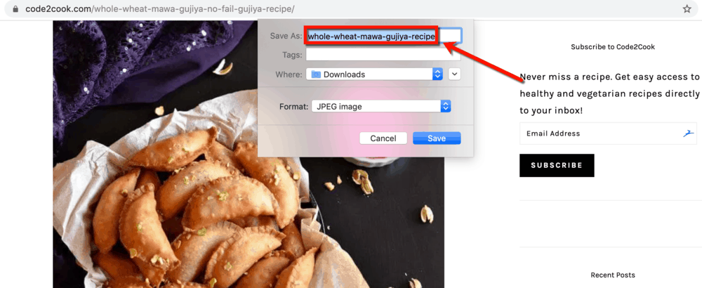 Code2Cook Image Filename