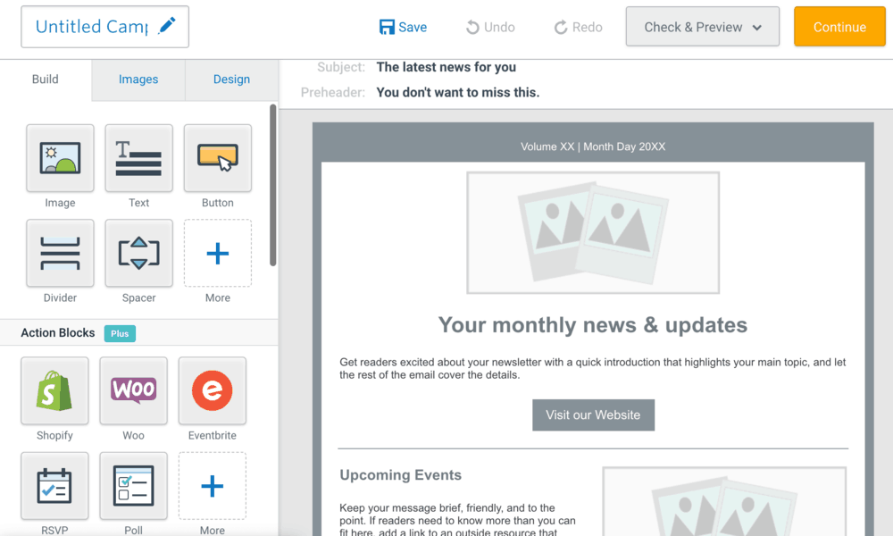 Constant Contact Email Builder
