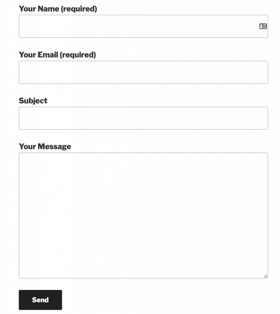 Contact Form 7 Sample
