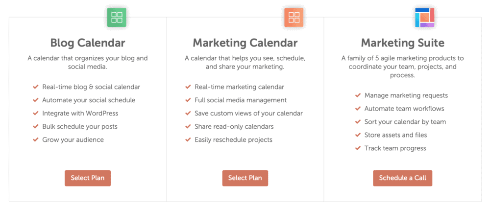 CoSchedule plans