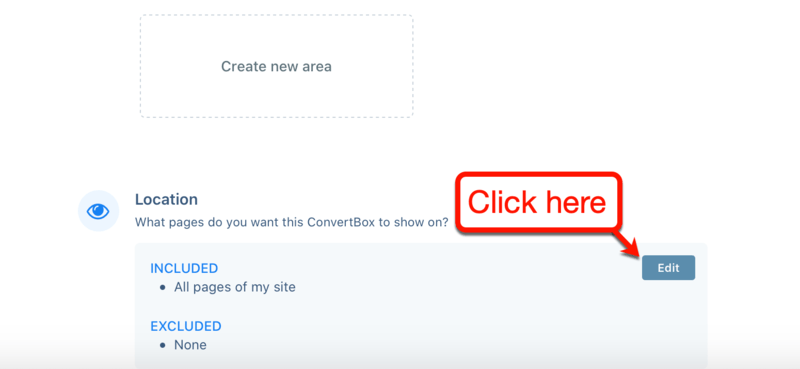 Edit ConvertBox Location Settings