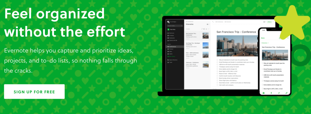 Evernote Homepage