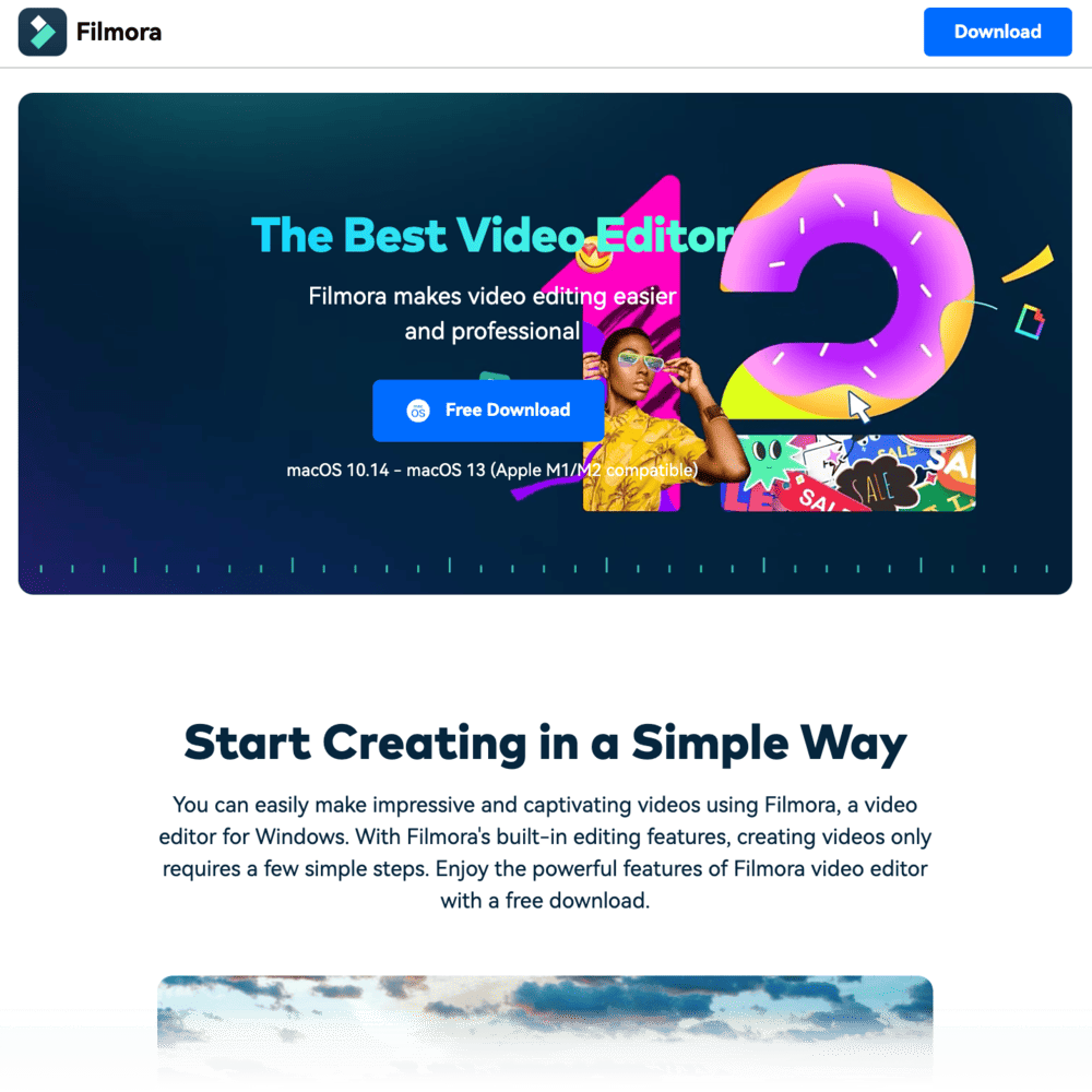 Filmora homepage