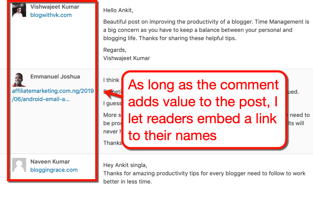 Approved Comments