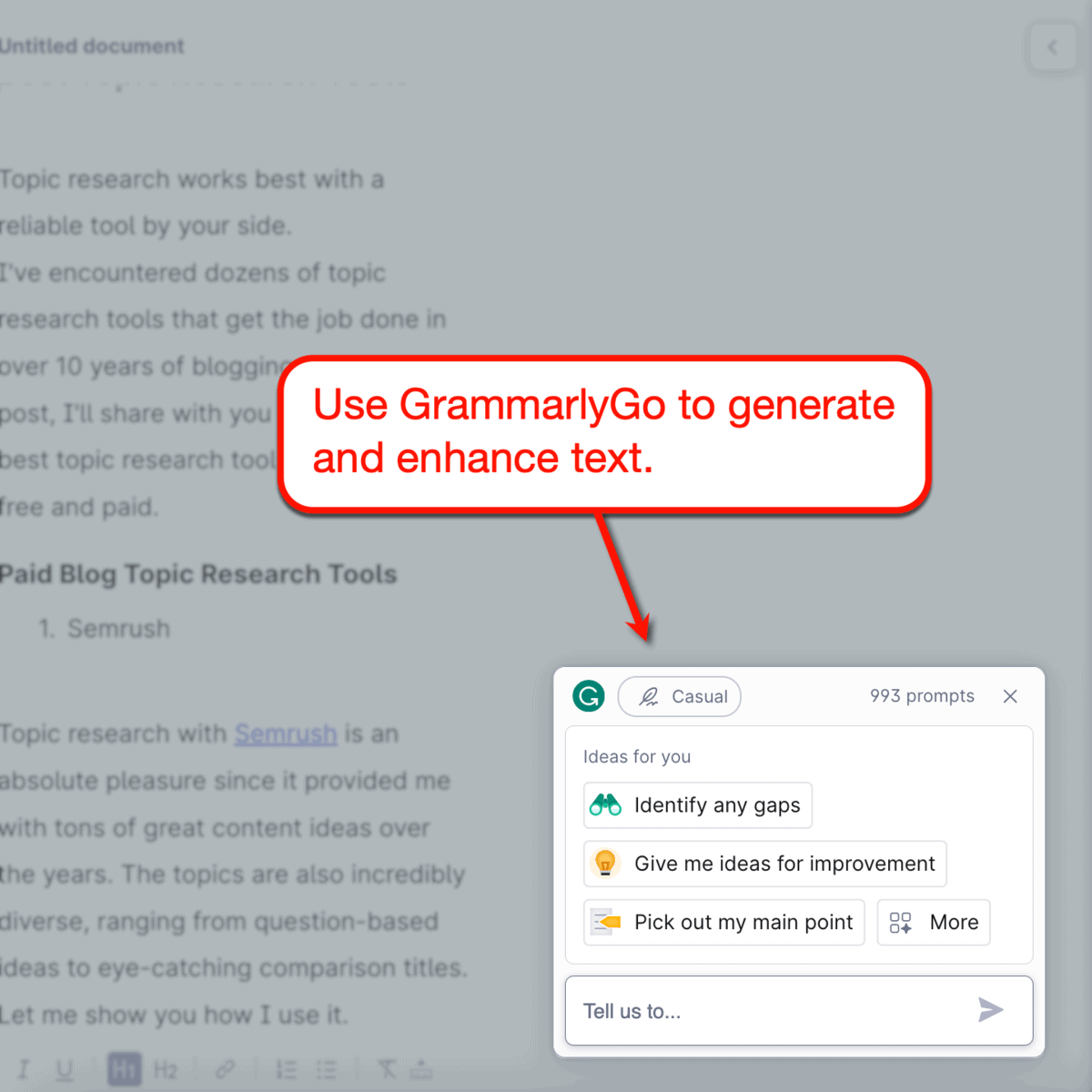 GrammarlyGo AI form