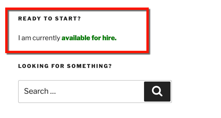 Hire Me Widget