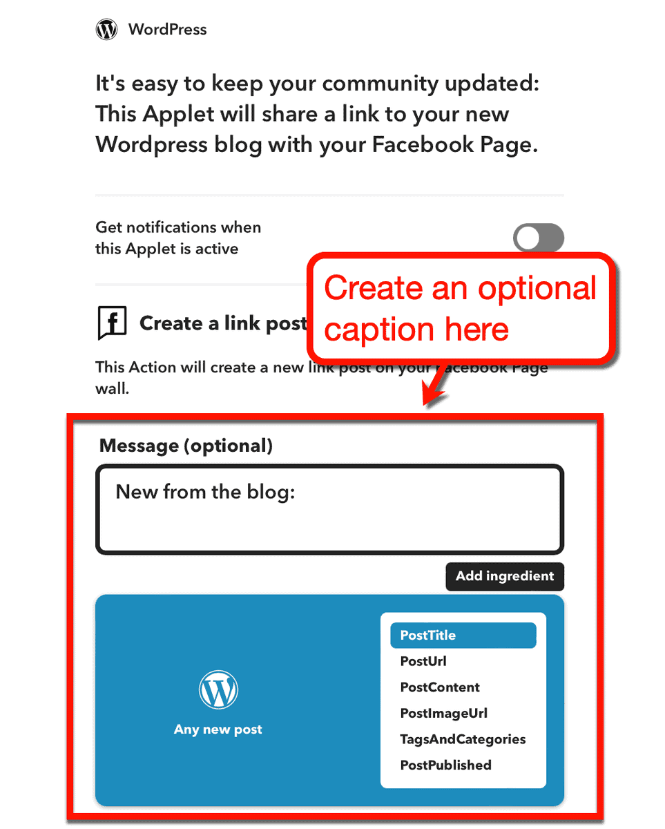 IFTTT Ingredients
