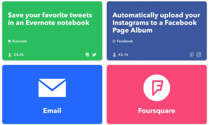 IFTTT Prebuilt Workflows