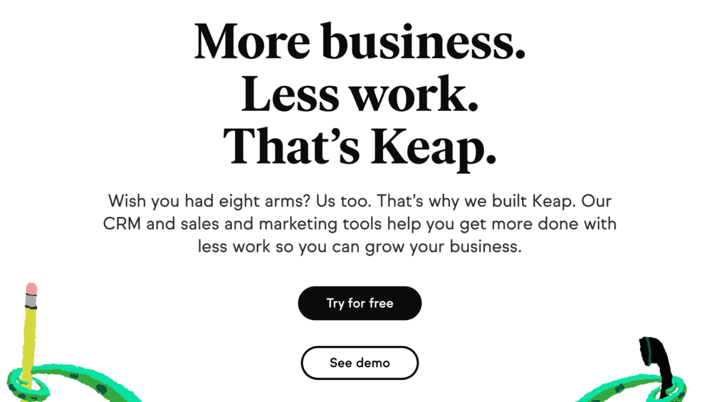 Keap Homepage