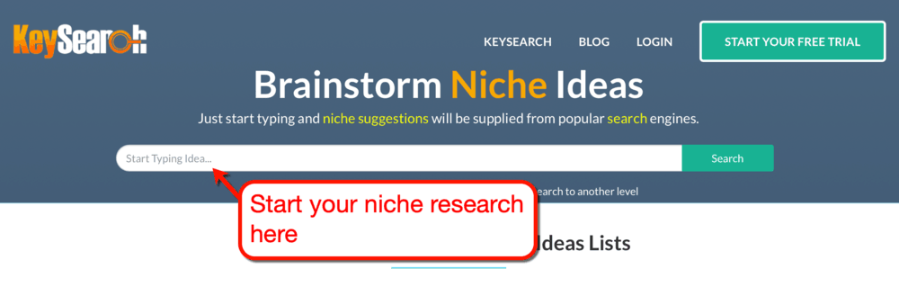 keysearch niche generator tool