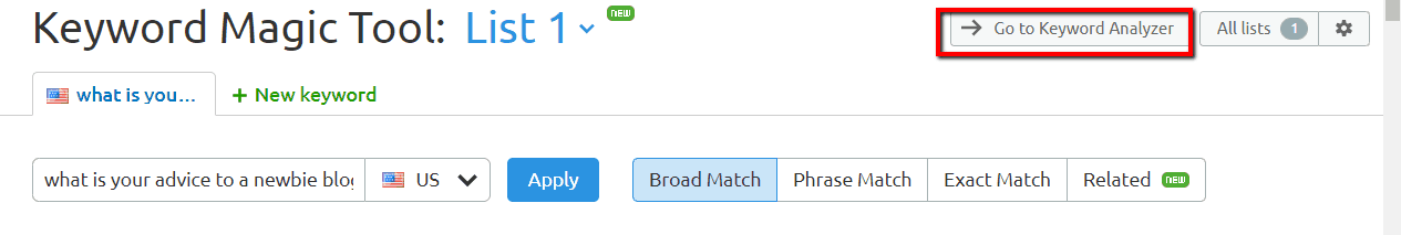 Keyword Analyzer