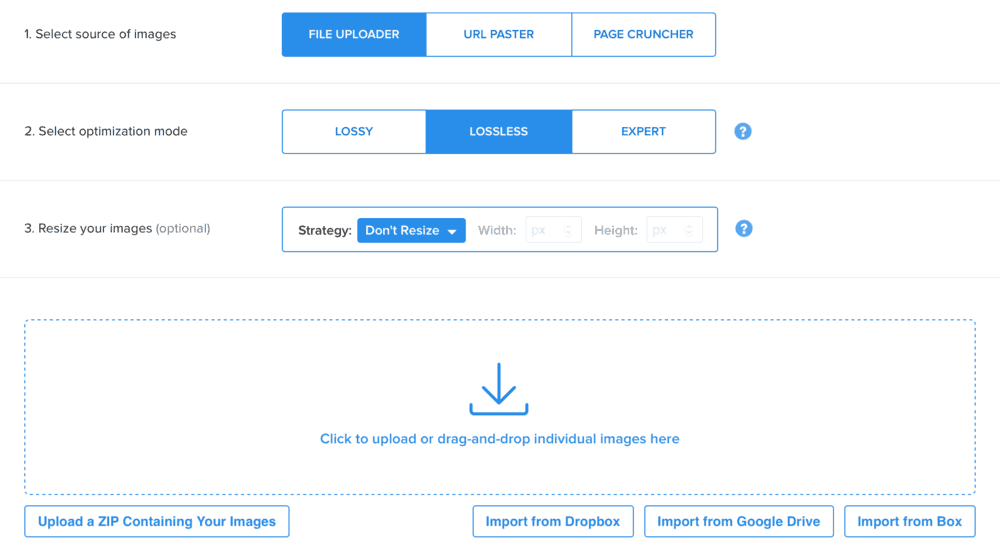 Kraken Image Optimizer Web Interface