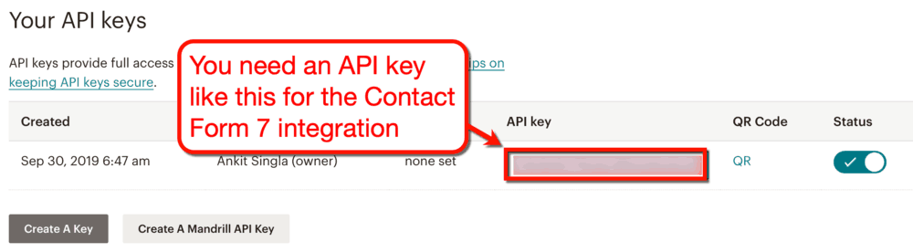 MailChimp AMPI Key