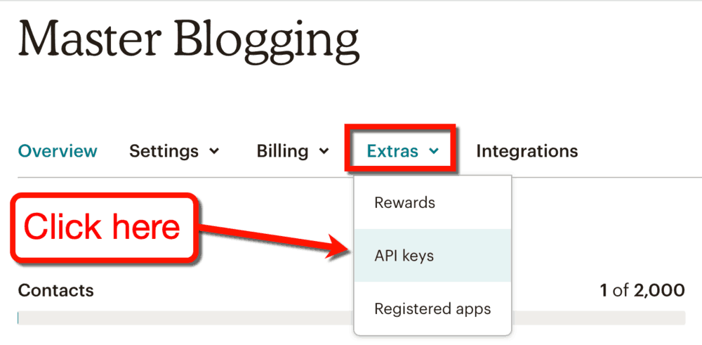 MailChimp API Keys