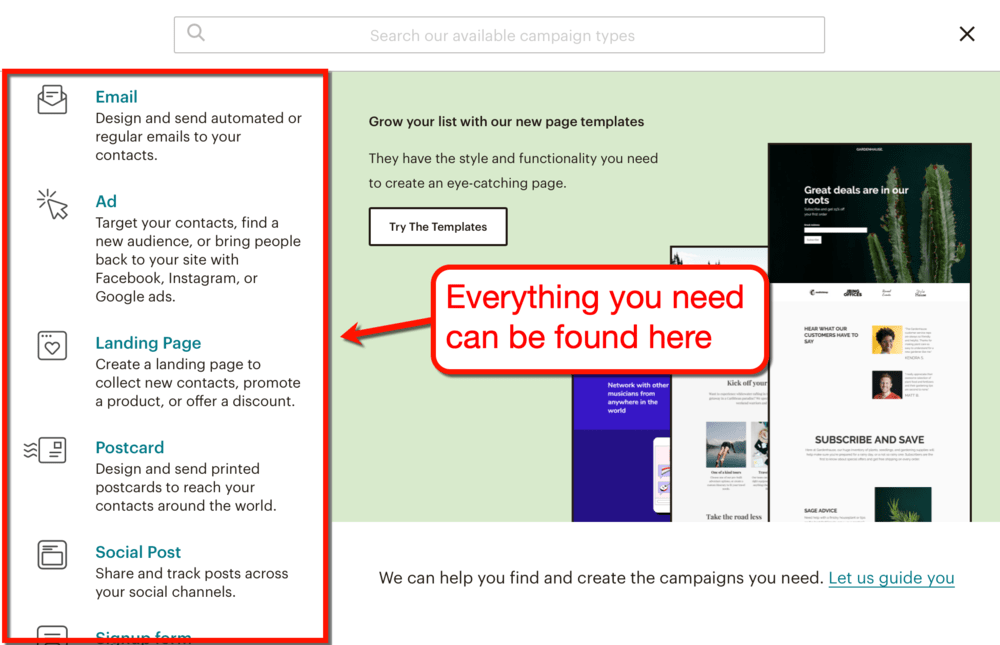 MailChimp Features