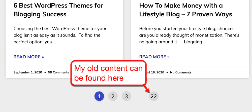 Finding old content