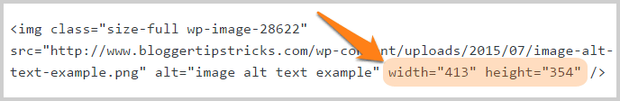 mention image height and width