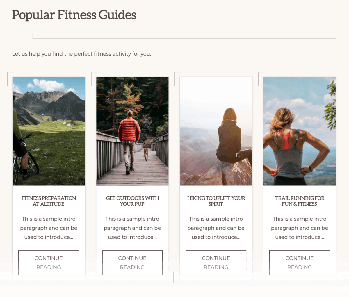 Navigation Pro Fitness Page