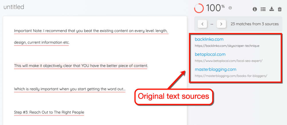 Quetext Results Page