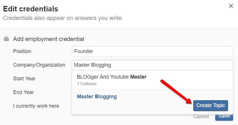 quora create topic