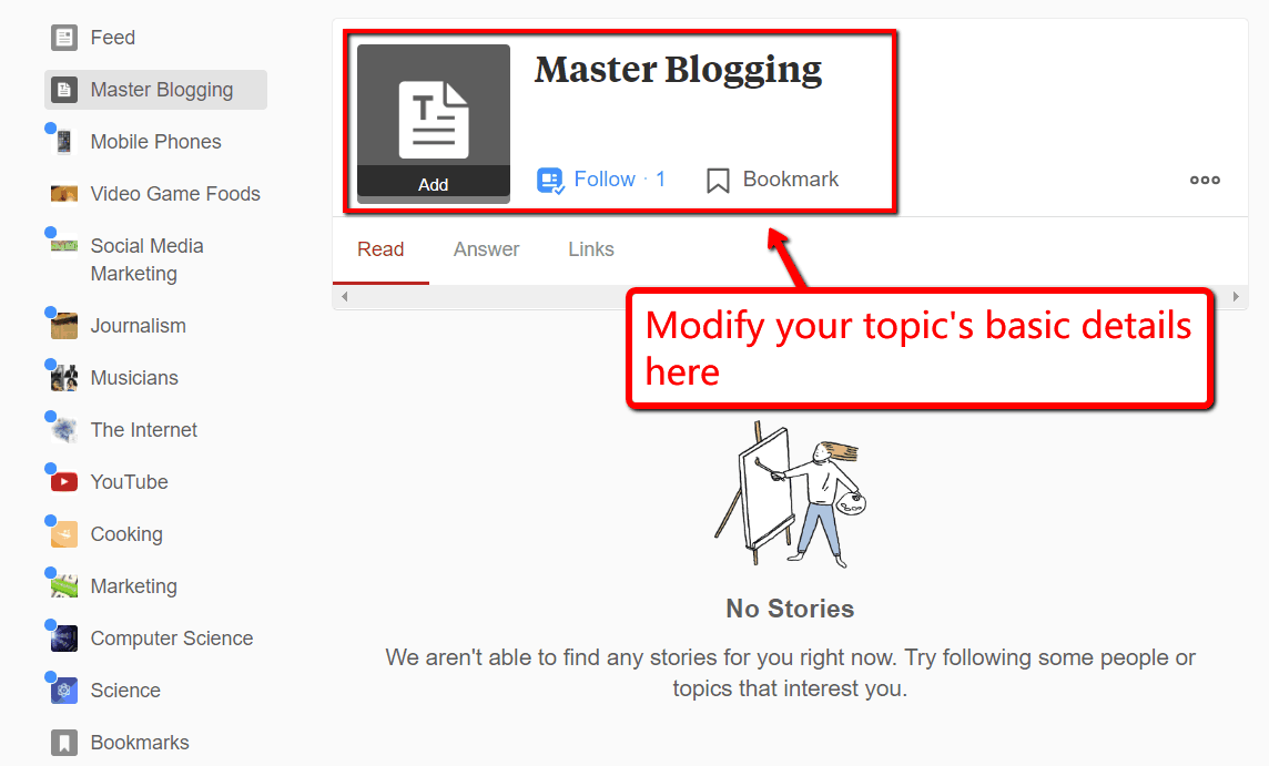 quora topic page