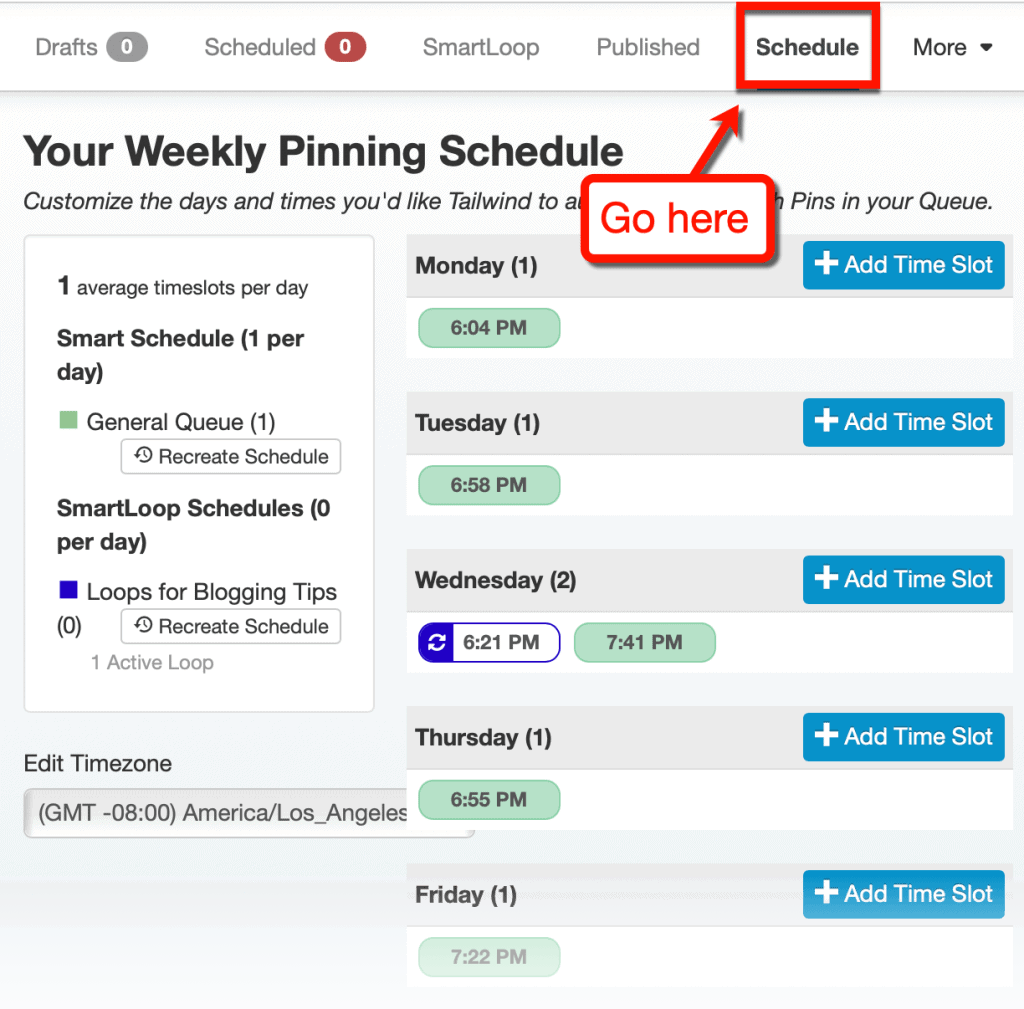 Tailwind Schedule