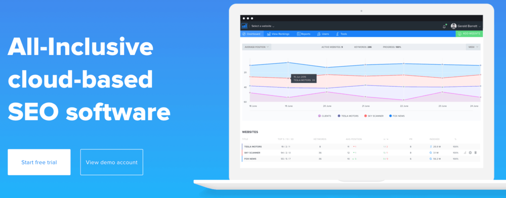 SE Ranking Homepage