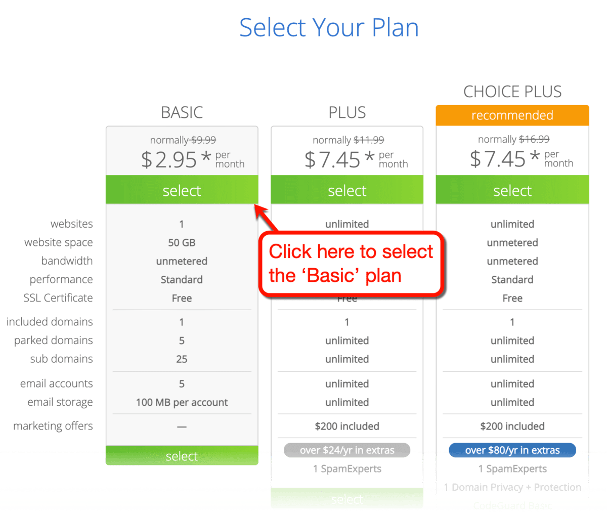 Bluehost Plans