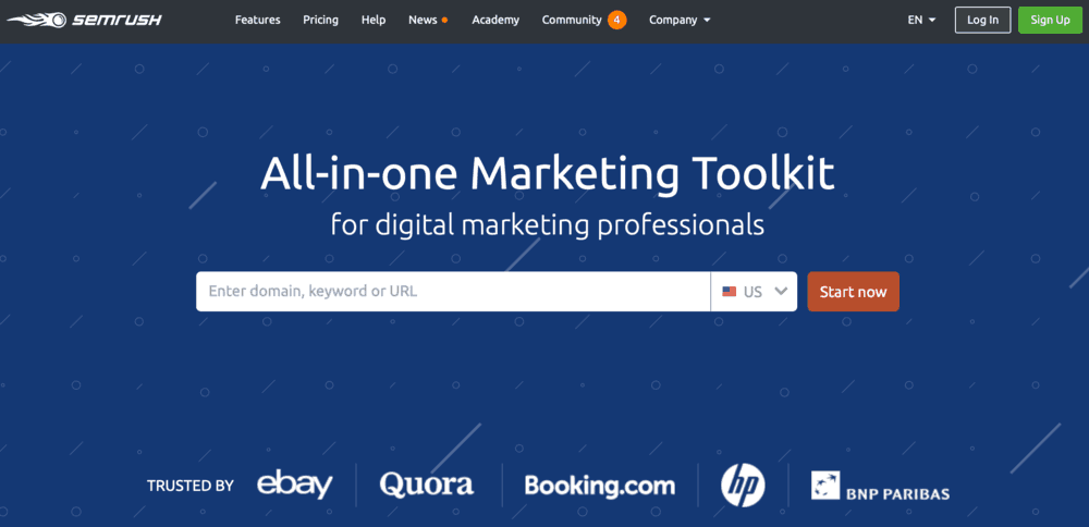 SEMrush Homepage