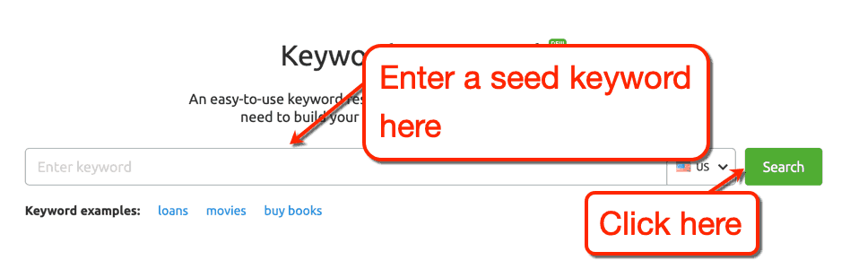 Keyword Magic Tool Start