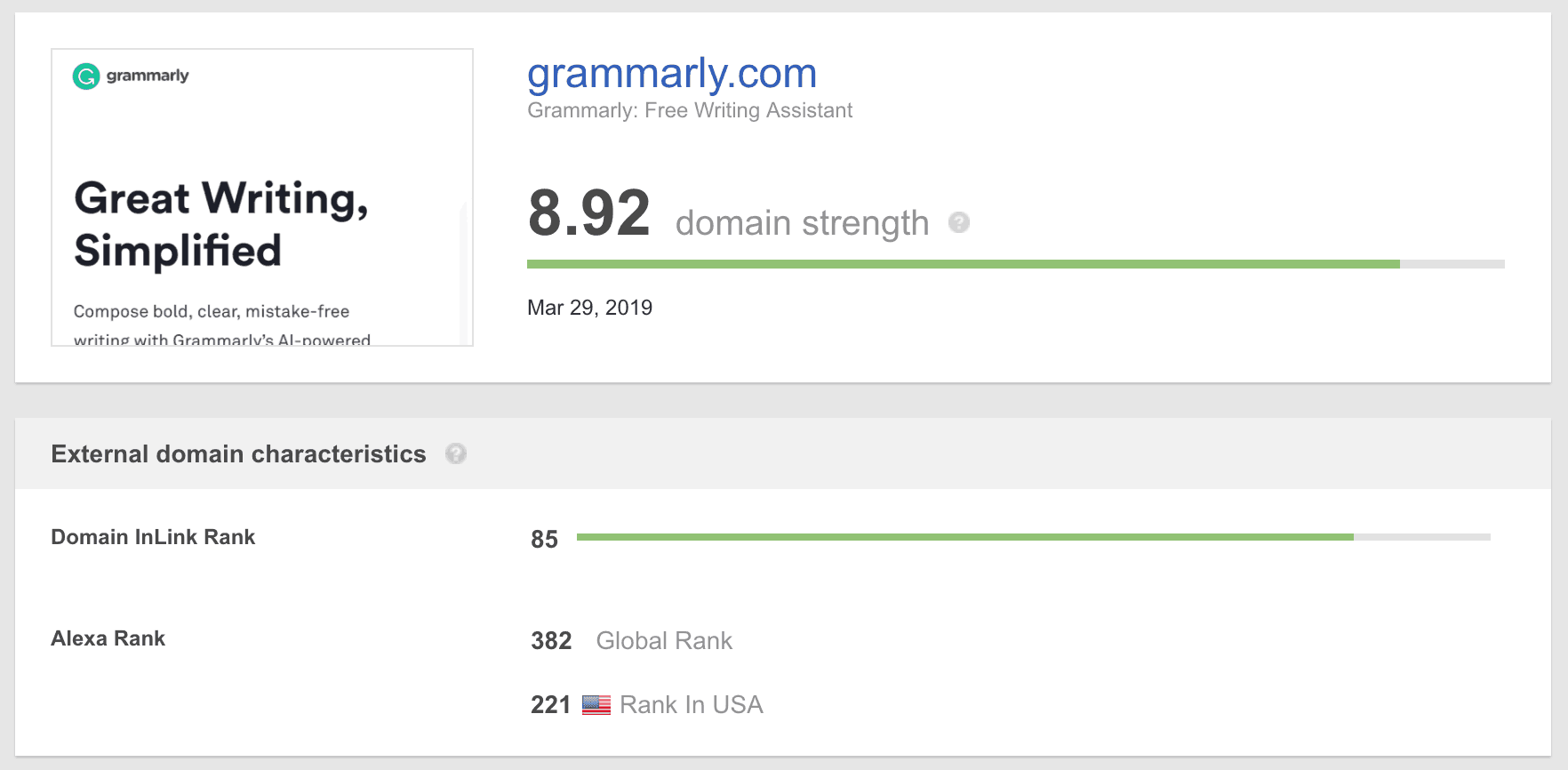 seo powersuite link assistant summary