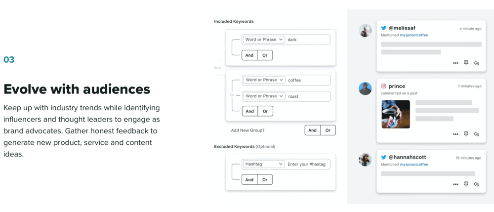 Sprout Social listening features