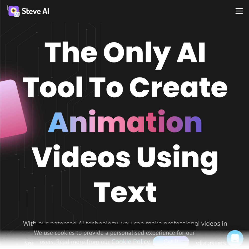 Steve AI homepage