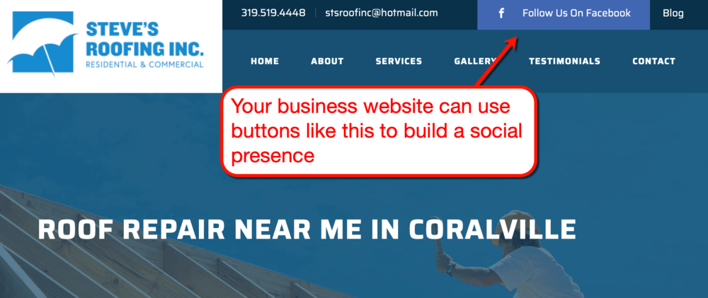 Steve's Roofing follow button