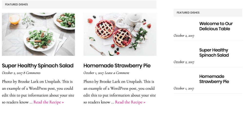 The Daily Dish Featured Recipes