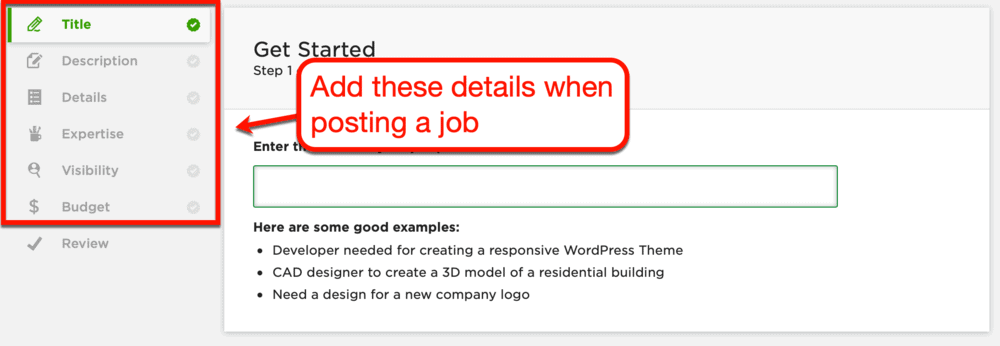 Upwork post a job