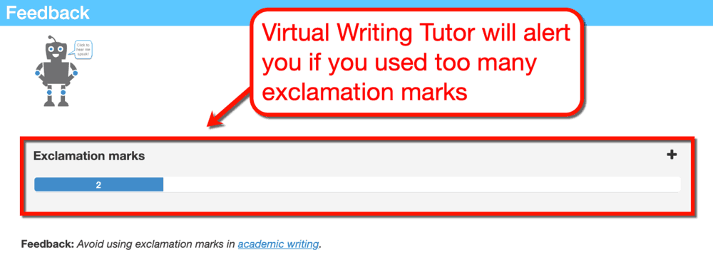 Virtual Writing Tutor Exclamation Marks