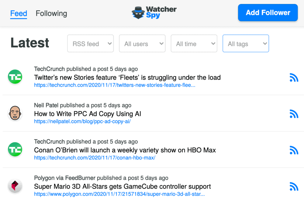 WatcherSpy Feed