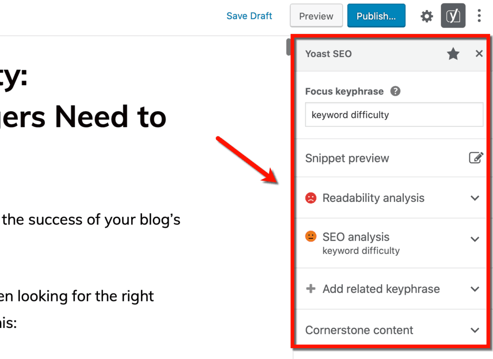 Yoast SEO Interface