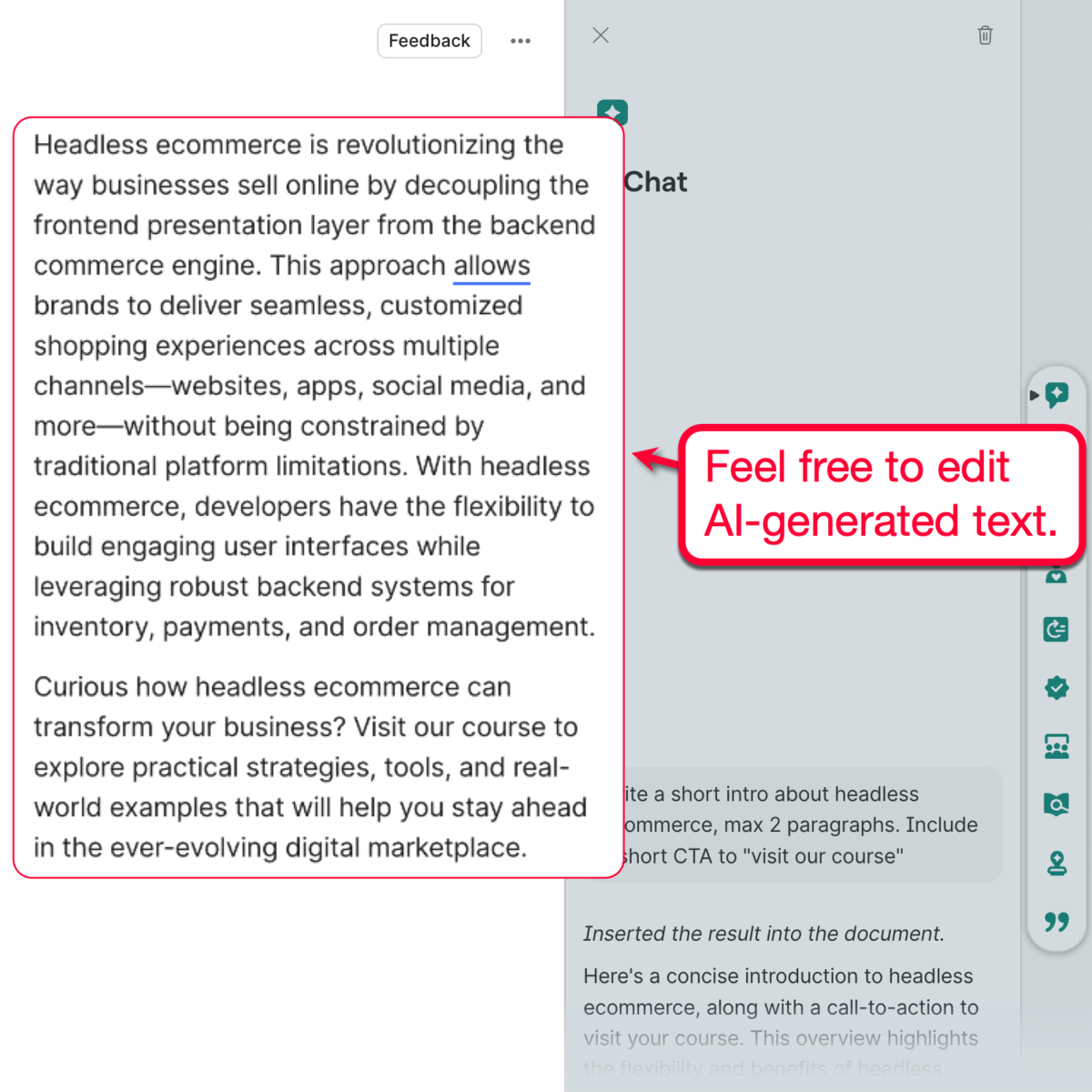 AI Chat Output