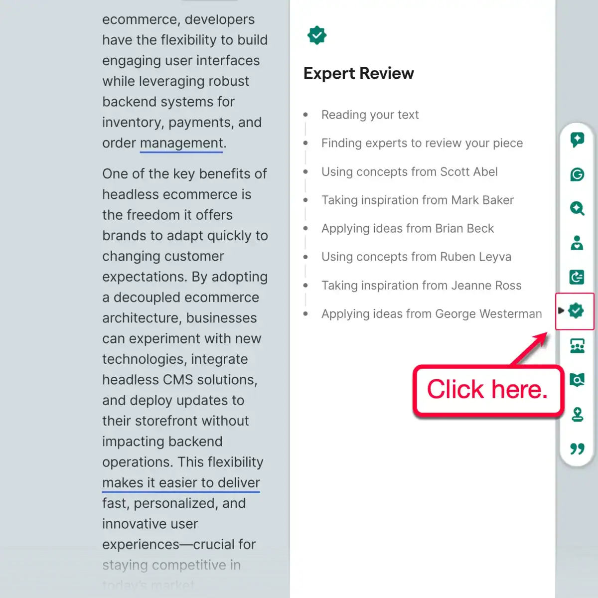 Expert Review Menu