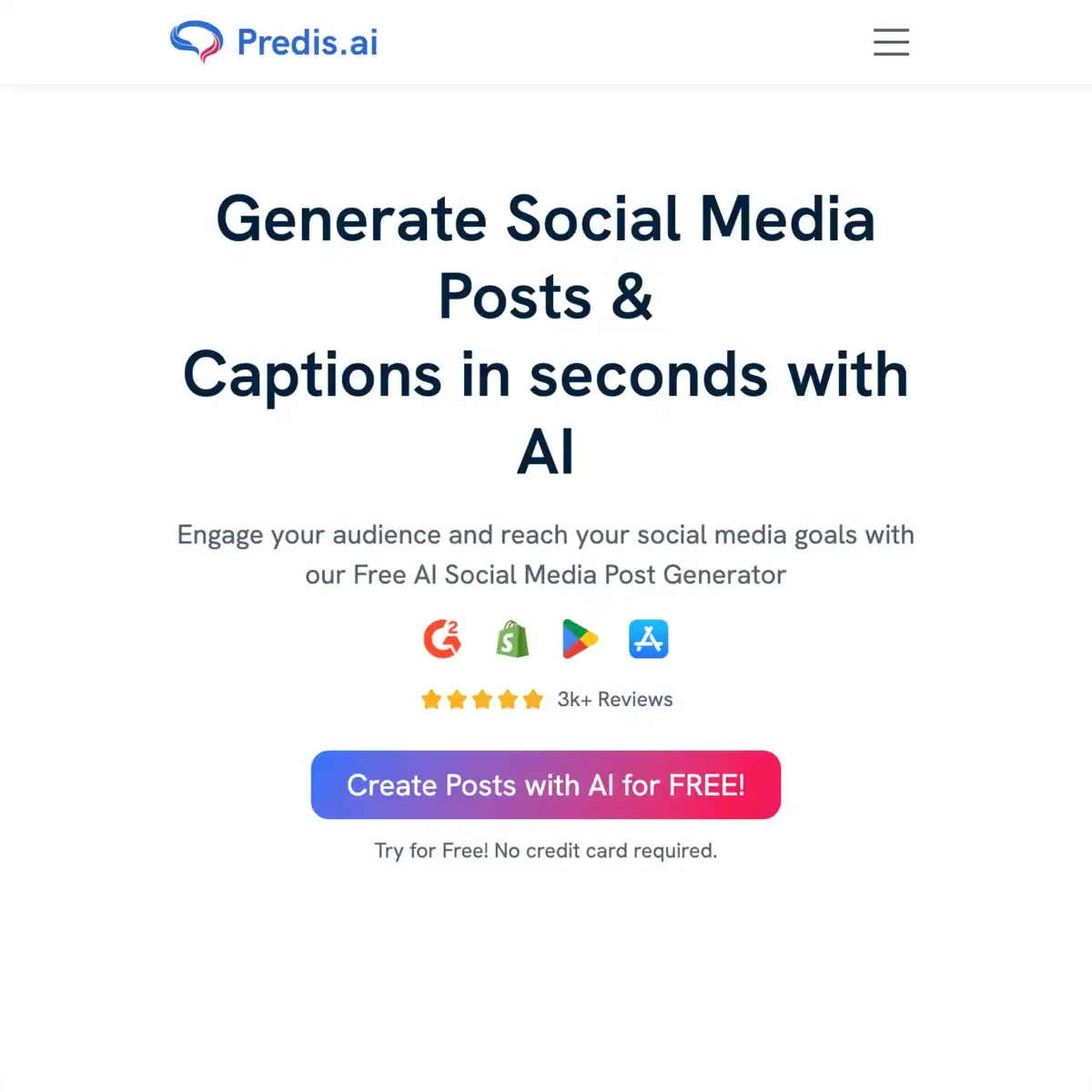 Predis.ai Homepage