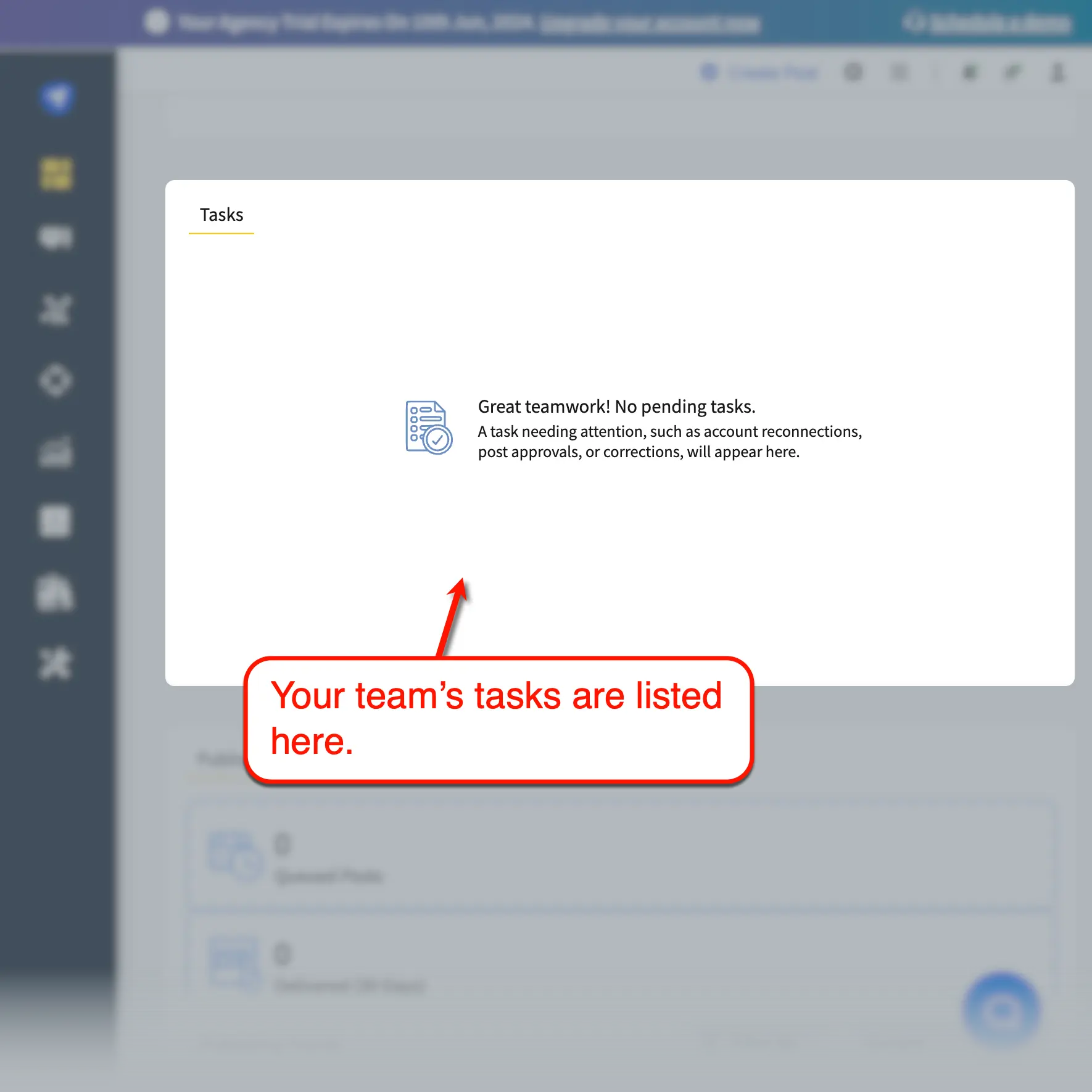 SocialPilot tasks manager