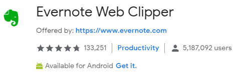 Evernote Chrome extension 