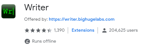 Writer Chrome extension
